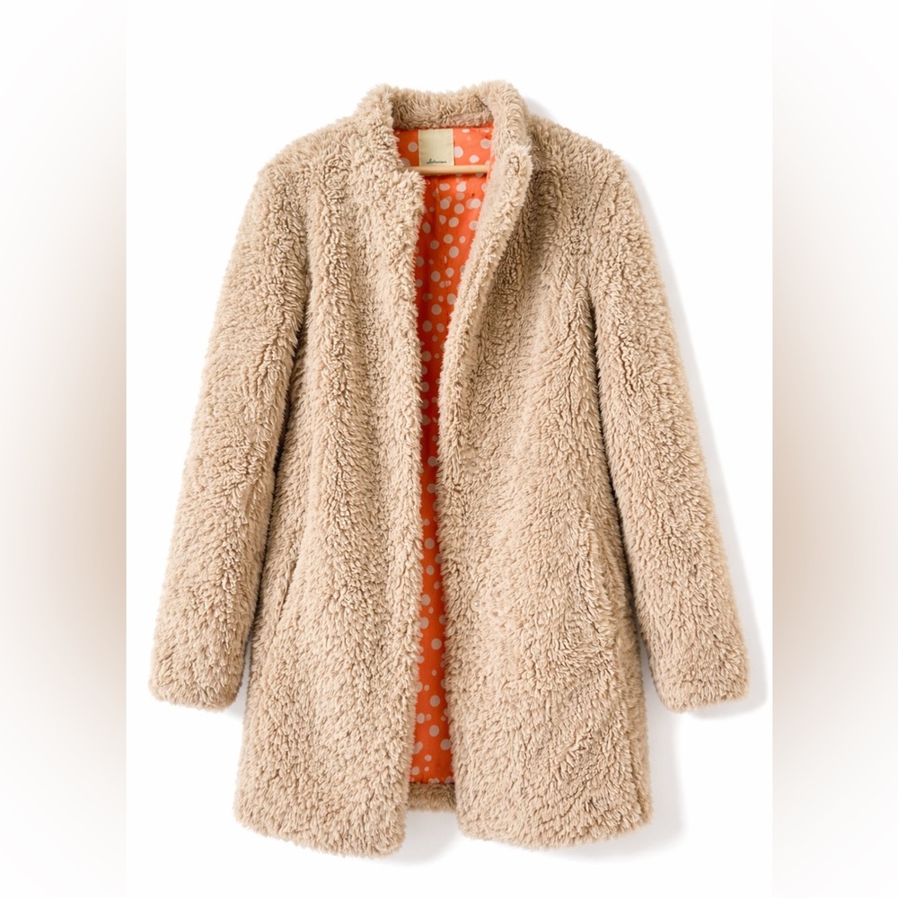 Anthropologie Elevenses Tan Teddy Jacket